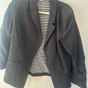 Ali Miles 3/4 Sleeve Black Blazer Size L